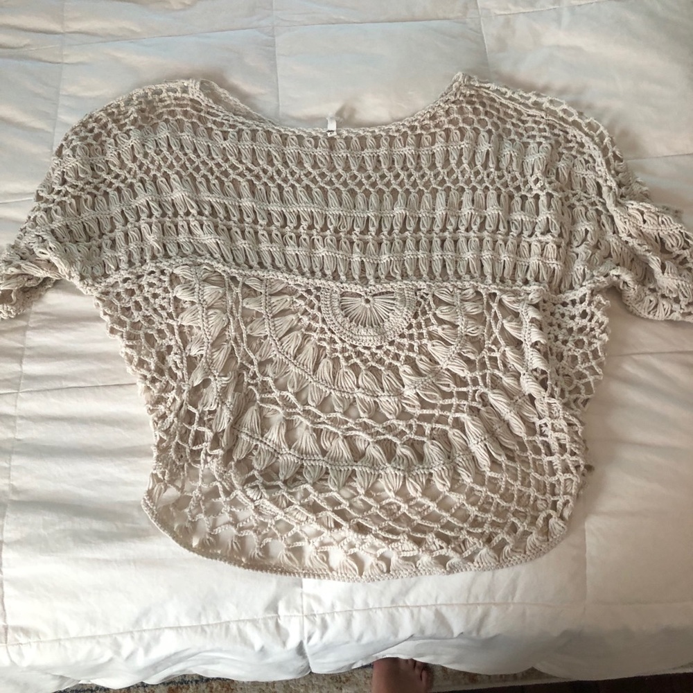 Crocheted nude cover up